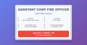 assistant chief fire officer cork city council