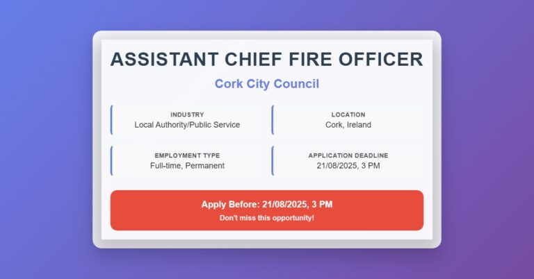 assistant chief fire officer cork city council