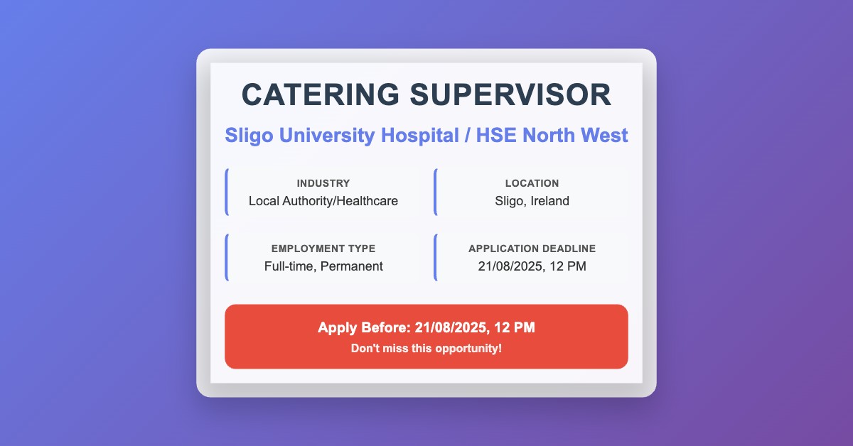 catering supervisor suh