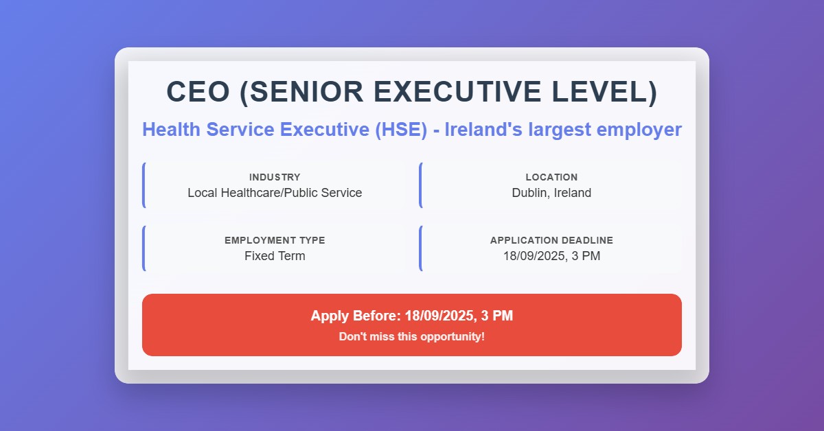 hse ceo vacancy