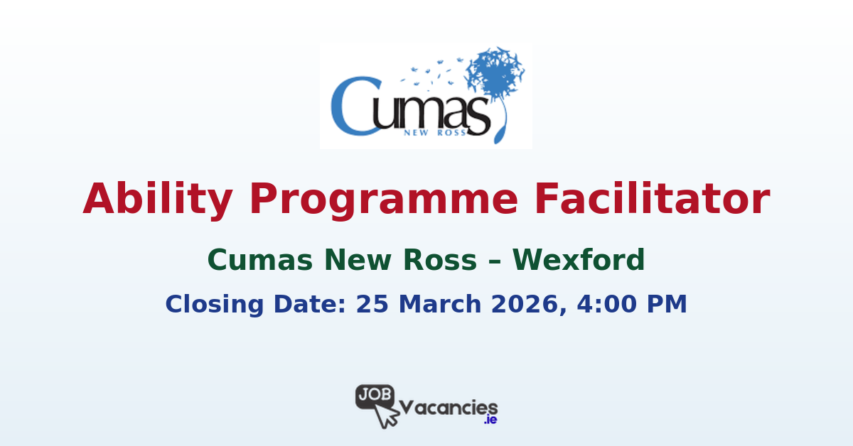 Ability Programme Facilitator – Disability Sector (APF032026)