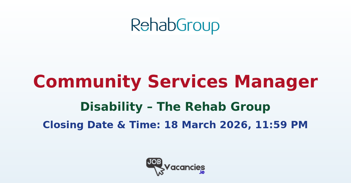 Community Services Manager Disability Sligo