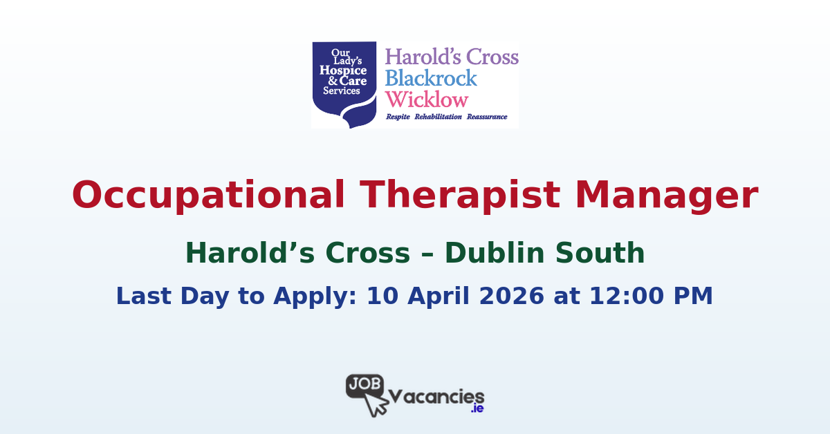 Occupational Therapist Manager Dublin