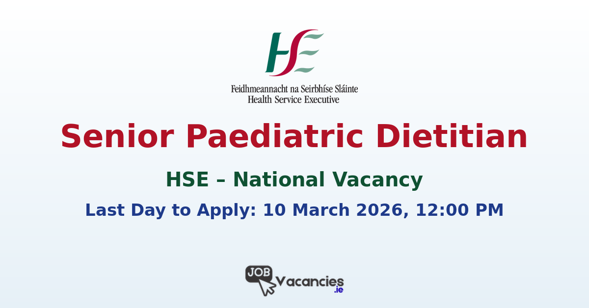 Senior Paediatric Dietitian – HSE Louth