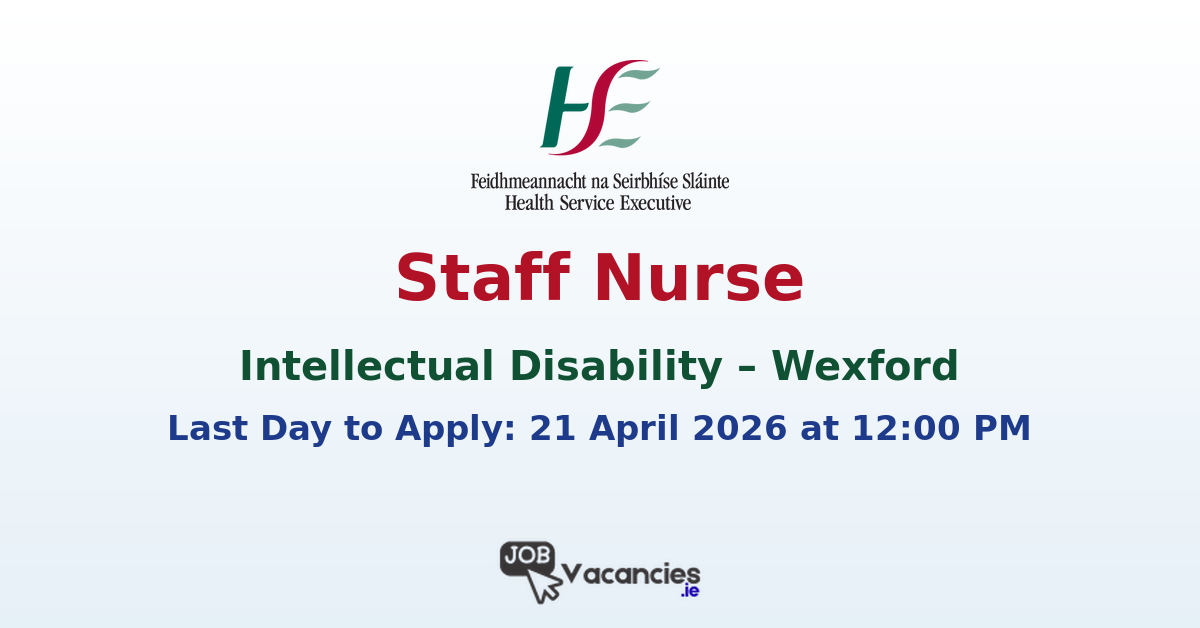 Staff Nurse Intellectual Disability Wexford