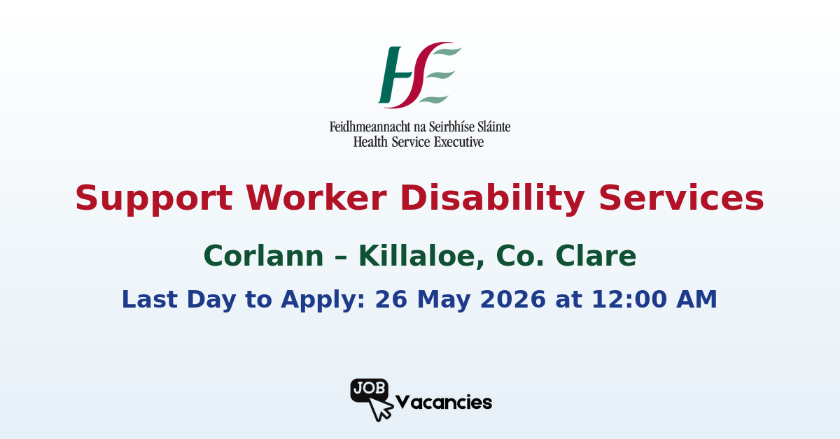 Support Worker Disability Services – Killaloe, Co. Clare